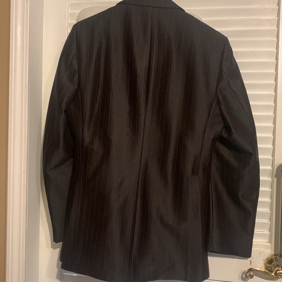 Formal Suit Jacket Black W/ red pinstripe sheen look CLASSY.. - Picture 5 of 10
